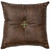 Turquoise Cross Concho Leather Pillow - Leather Back