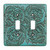 Turquoise Tooled Leather Double Switch Cover