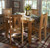 Barnwood Table & Chairs with Carved Trees (5 pcs)