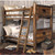 Twin over Twin Barnwood Bunkbed w/ Bear Carvings