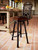 Coronado Iron Barstool with Back - Colonial Brown - Set of 3 - OVERSTOCK