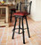 Coronado Iron Counter Stool with Back - Antique Red - Set of 3