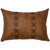 Whiskey Leather & Deerskin Lacing Pillow - Fabric Back