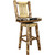 Woodsman Counter Stool with Back, Swivel & Woodland Upholstery