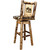 Woodsman Woodland Upholstery Barstool with Back, Swivel & Laser-Engraved Moose Design