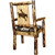 Woodsman Woodland Upholstery Captain's Chair with Laser-Engraved Bronc Design