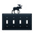 Wrought Iron Moose Quadruple Switch Cover