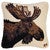Moose Portrait Hooked Wool 18 x 18 Pillow - OUT OF STOCK UNTIL 07/03/2025