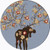 Moose Blossom Blue Rug - 8 Foot Round