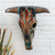 Painted Clay Skull Wall Hanging