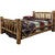 Cascade Bed with Laser Engraved Wolf Design - Queen