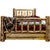 Cascade Storage Bed with Laser Engraved Bear Design - Queen