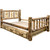 Cascade Storage Bed with Laser Engraved Bear Design - Queen