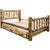 Cascade Storage Bed with Laser Engraved Elk Design - Queen