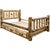 Cascade Storage Bed with Laser Engraved Pine Tree Design - King