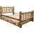 Cascade Storage Bed with Laser Engraved Pine Tree Design - Cal. King