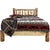 Cascade Platform Bed with Laser Engraved Bear Design - Full