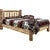 Cascade Platform Bed with Laser Engraved Bear Design - King