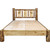 Cascade Platform Bed with Laser Engraved Bear Design - King