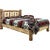 Cascade Platform Bed with Laser Engraved Elk Design - Twin
