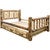 Cascade Storage Bed with Laser Engraved Wolf Design - Full