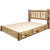 Cascade Platform Storage Bed with Laser Engraved Bear Design - Full