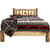 Cascade Platform Bed with Laser Engraved Pine Tree Design - King