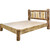 Cascade Platform Bed with Laser Engraved Wolf Design - Queen