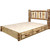 Cascade Platform Storage Bed with Laser Engraved Elk Design - Twin