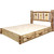 Cascade Platform Storage Bed with Laser Engraved Bronc Design - Full