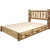 Cascade Platform Storage Bed with Laser Engraved Elk Design - Full