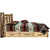 Cascade Platform Storage Bed with Laser Engraved Elk Design - Full