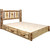 Cascade Platform Storage Bed with Laser Engraved Pine Tree Design - Queen