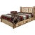 Cascade Platform Storage Bed with Laser Engraved Pine Tree Design - Queen