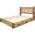 Cascade Platform Storage Bed with Laser Engraved Moose Design - Queen