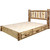 Cascade Platform Storage Bed with Laser Engraved Bear Design - Cal. King