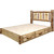 Cascade Platform Storage Bed with Laser Engraved Moose Design - Twin
