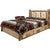 Cascade Platform Storage Bed with Laser Engraved Wolf Design - Twin