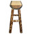 Cascade Half Log Barstool with Stained Finish