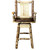 Cascade Captain's Upholstered Barstool with Back & Swivel - Saddle