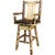 Cascade Captain's Upholstered Barstool with Back & Swivel - Saddle