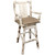 Asheville Captain's Swivel Barstool - Buckskin Upholstery