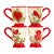 Christmas Cardinal Mugs - Set of 4