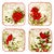 Christmas Cardinal Canape Plates - Set of 4