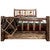 Denver Bed with Storage & Engraved Broncos - King - Stained & Lacquered