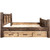 Denver Bed with Storage & Engraved Broncos - Cal King - Stained & Lacquered