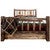 Denver Bed with Storage & Engraved Elk - Twin - Stained & Lacquered