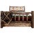Denver Bed with Storage & Engraved Moose - Cal King - Stained & Lacquered