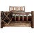 Denver Bed with Storage & Engraved Pines - Twin - Stained & Lacquered