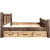 Denver Bed with Storage & Engraved Wolves - King - Stained & Lacquered